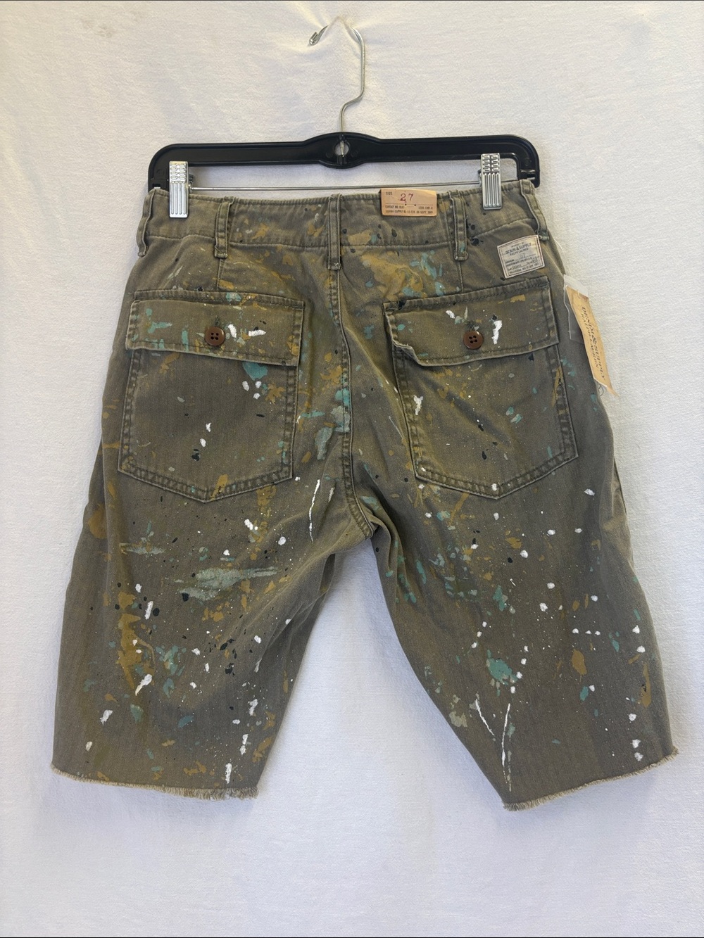 Denim & Supply Ralph Lauren Paint Splattered Utility Shorts - Picture 2 of 2